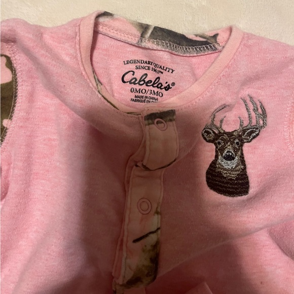 Kids Pink Camo Deer One Piece Footie - Picture 3 of 3